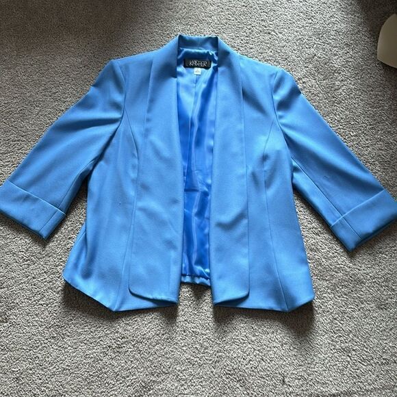 Kasper Shawl Blazer in Sky Blue - Picture 8 of 9
